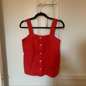 Everlane linen red tank, 0